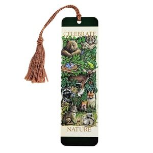 Vintage 90s Celebrate Nature Bookmark Peaceful Earth Wildlife 1991 Artworks AM06